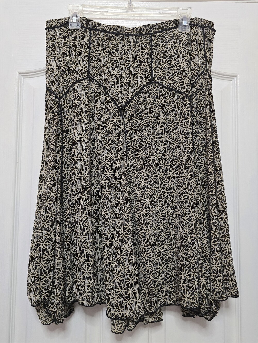 Max Studio Midi Skirt - Tan and Black, size Large